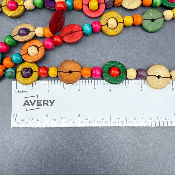 Colorful Wooden Beaded Necklace - Picture 9 of 11